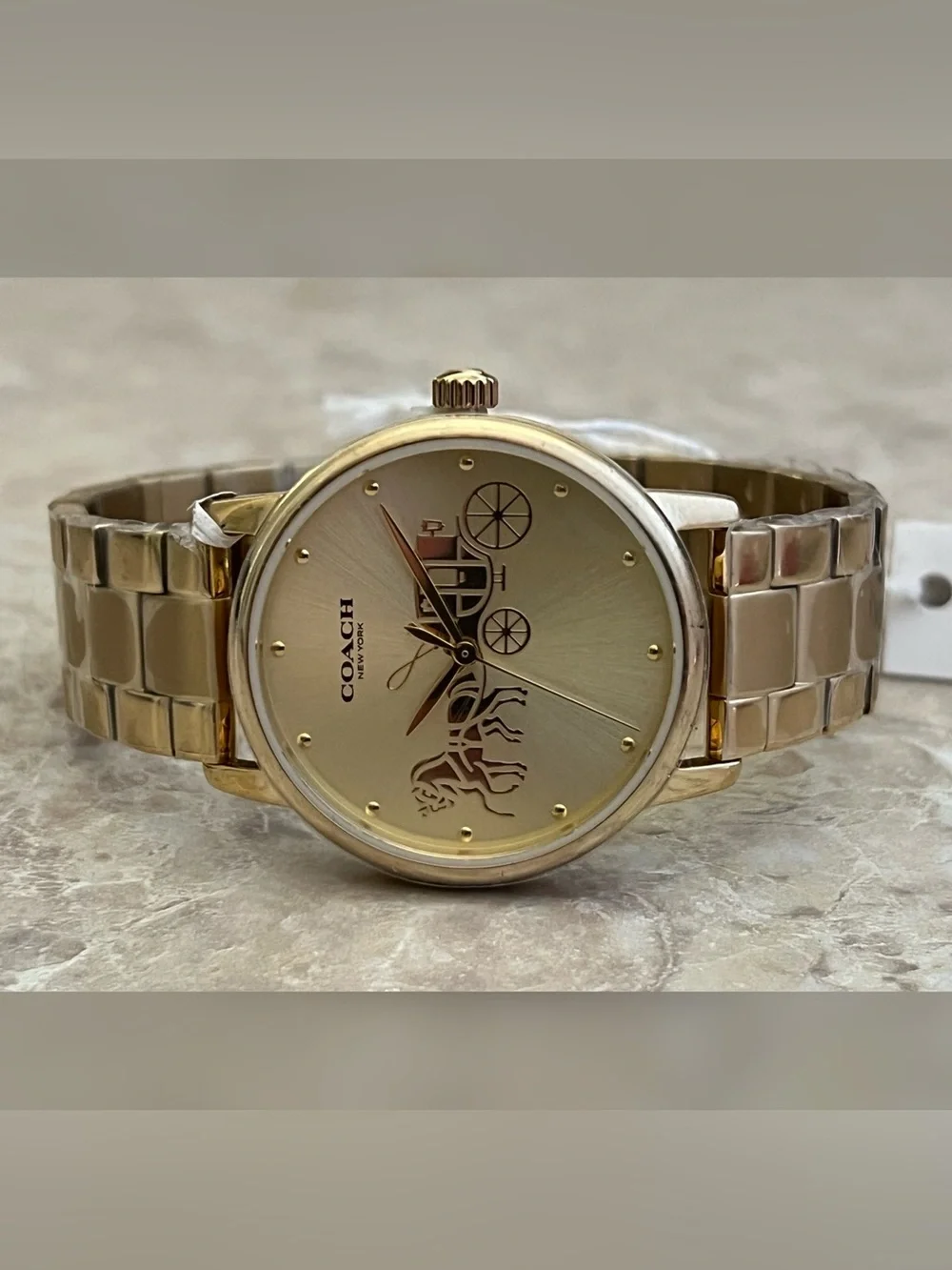 Coach Women’s Grand Goldtone Quartz Bracelet Watch
